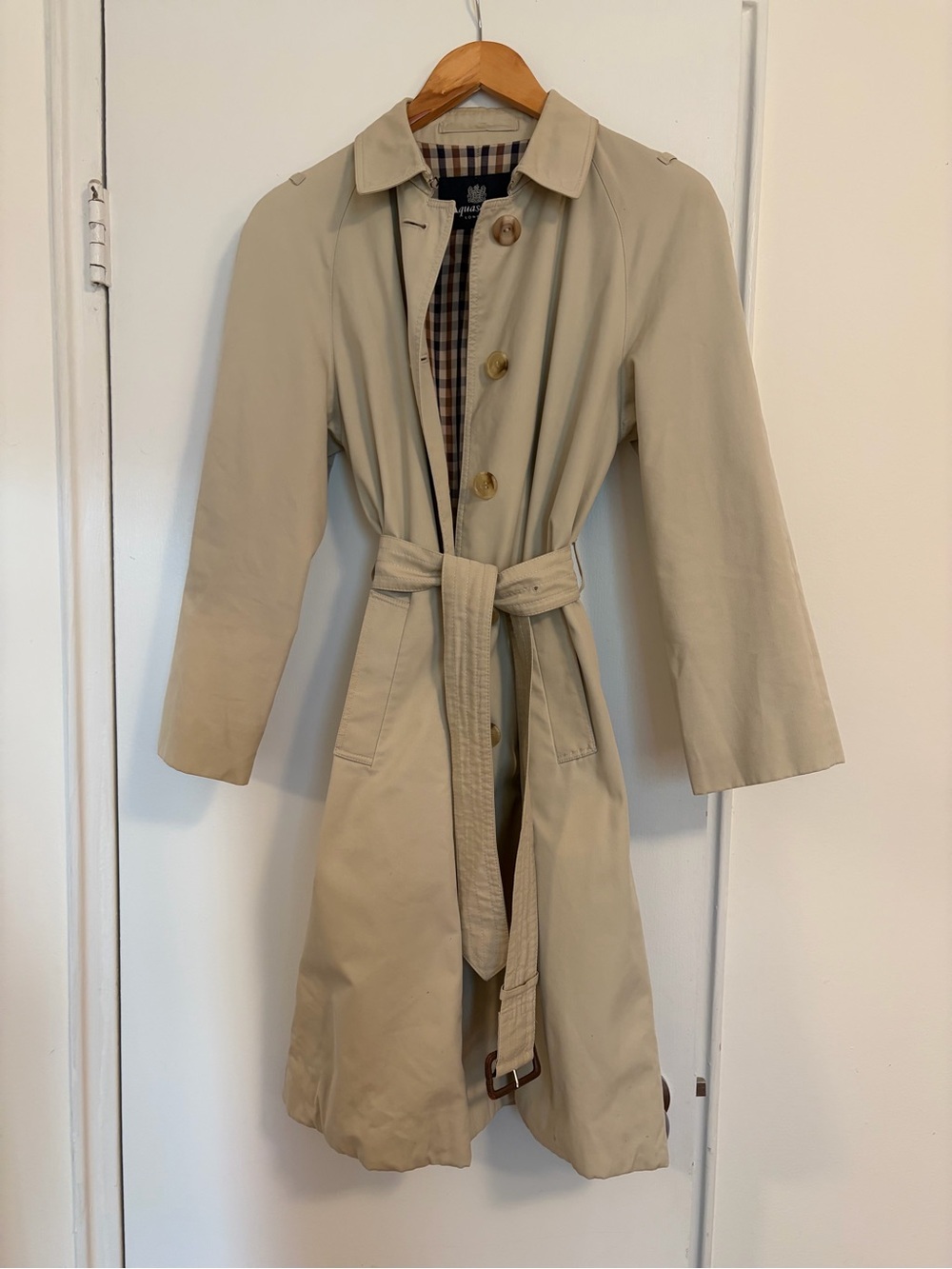 Aquascutum London Beige Belted Trench Coat